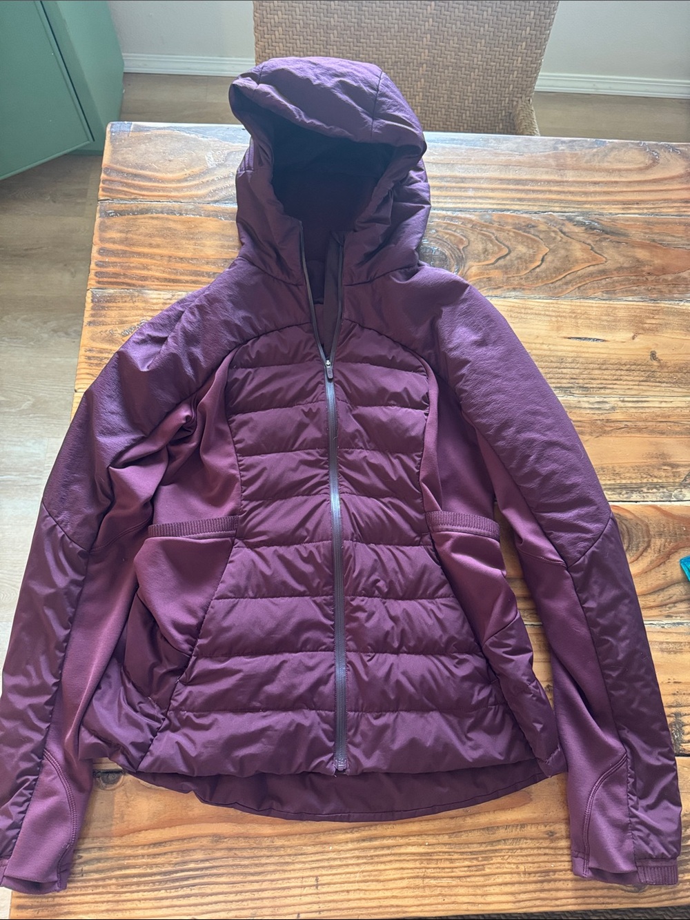 Lulu Lemon Hooded Down Jacket Plum